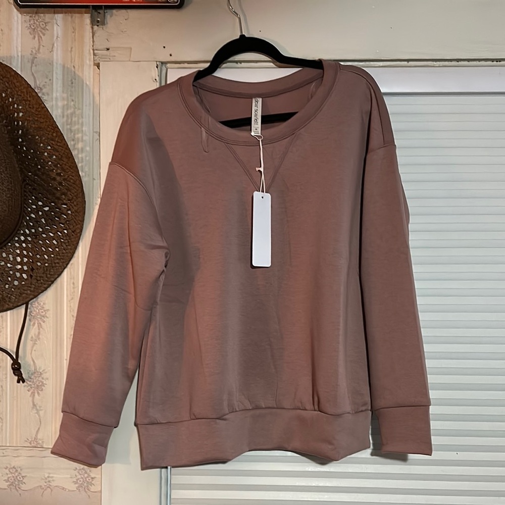 Scarlett Pink Boxy Long Sleeve Sweatshirt